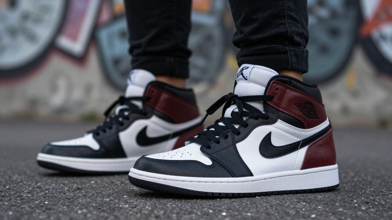 Adidași Jordan 1 Mid pentru femei în stil urban.