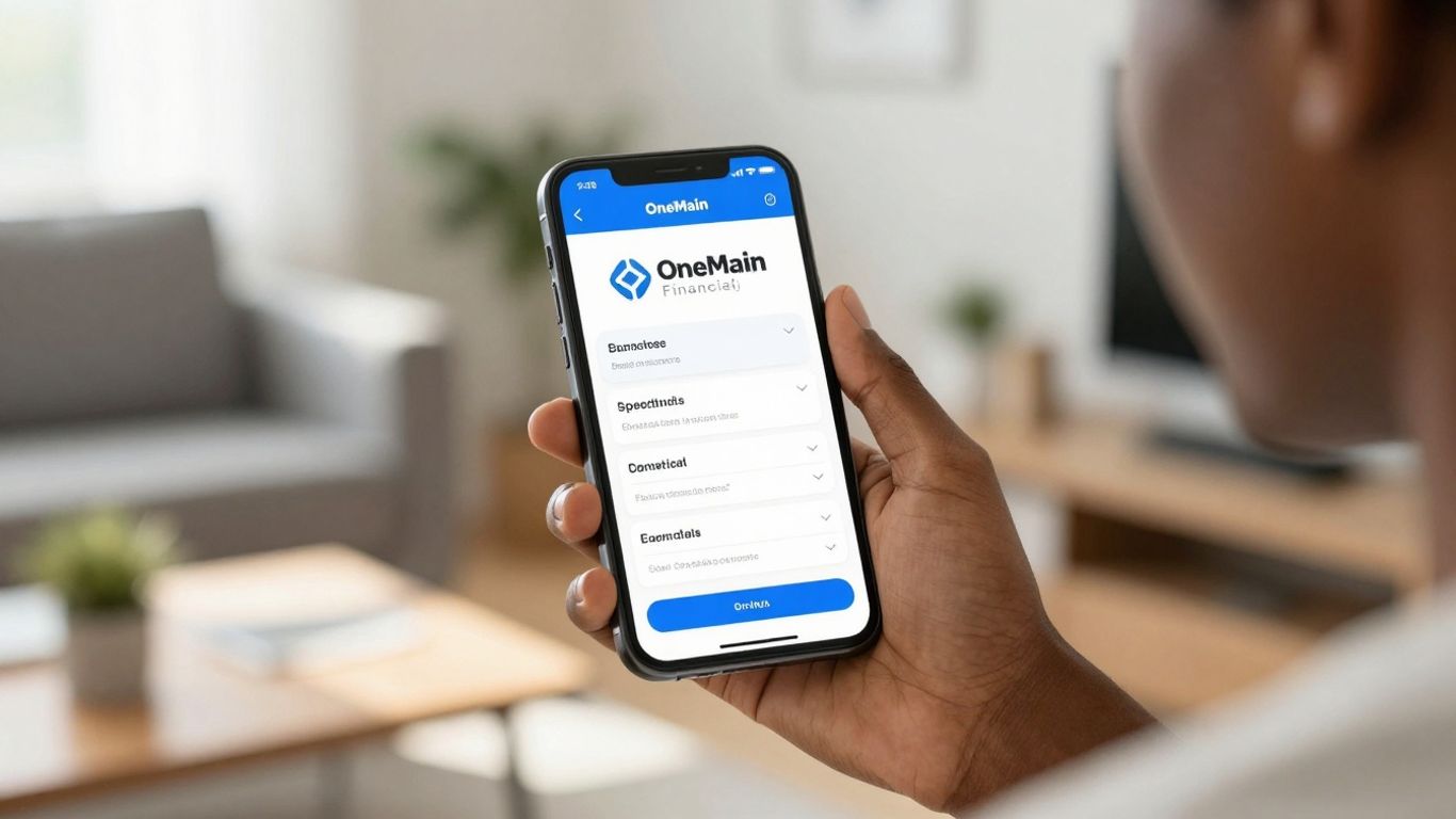 OneMain Financial app on a smartphone