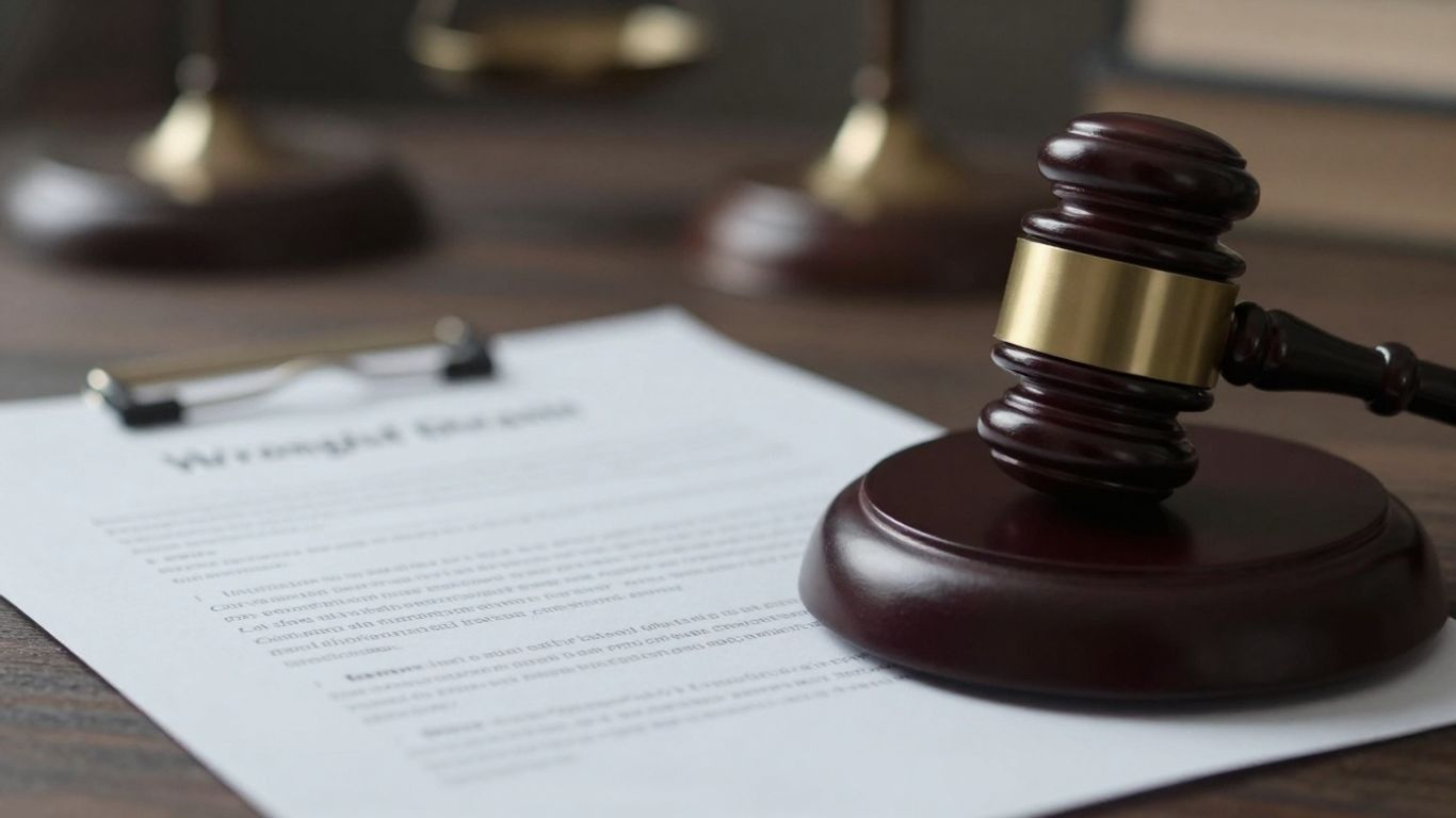 Gavel on legal documents, symbolizing wrongful death claims.