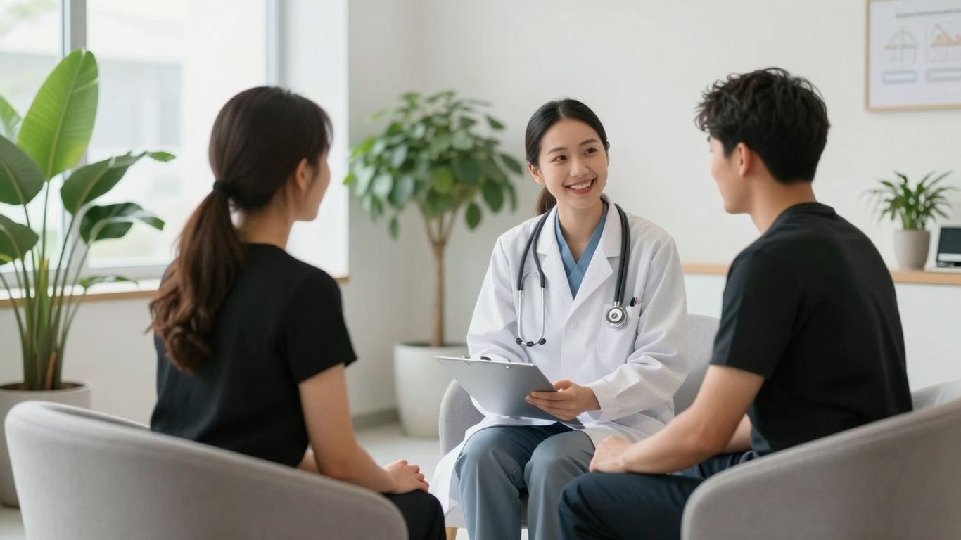 Doctor consulting with patient about weight loss