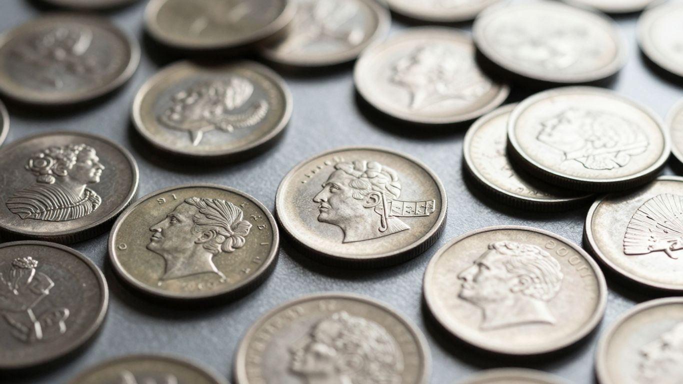 عملات فضية وذهبية رائعة ومفصلة.