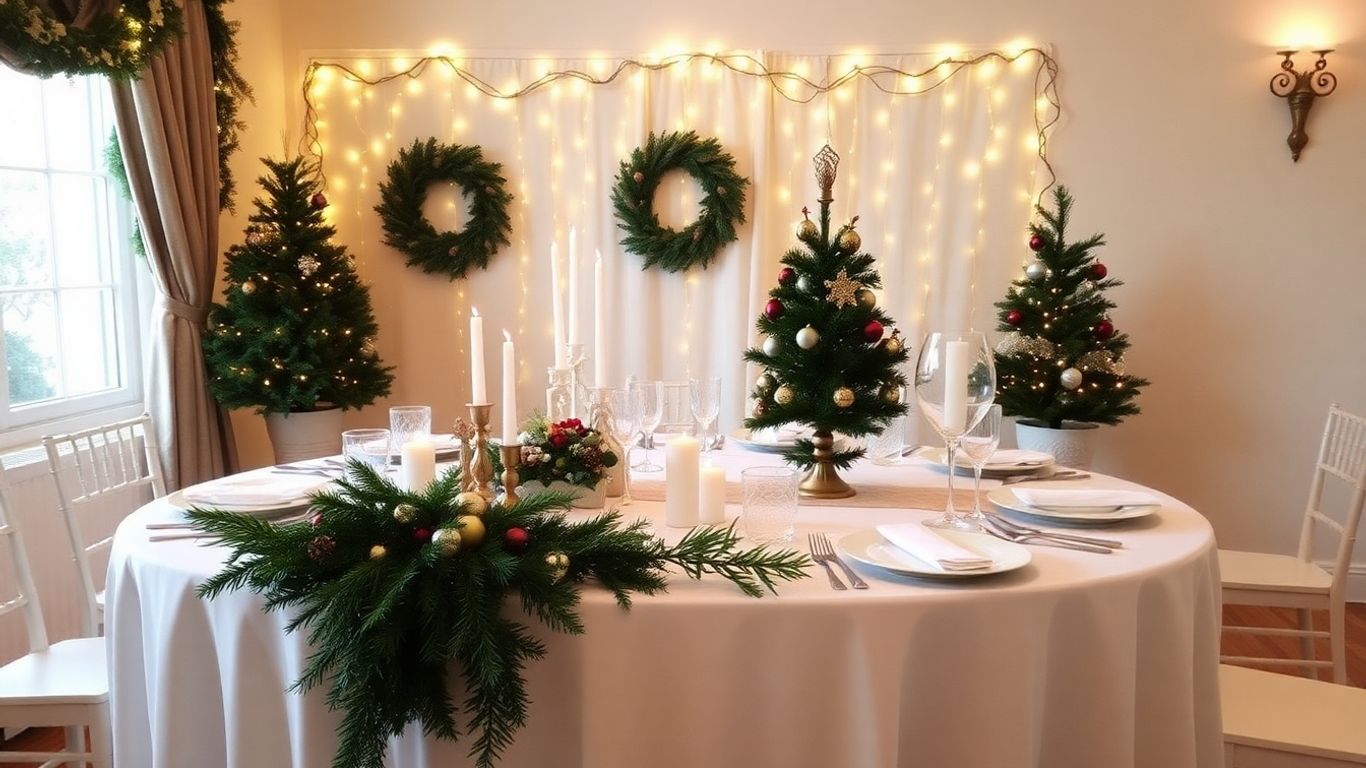 Cozy Christmas bridal shower table setting