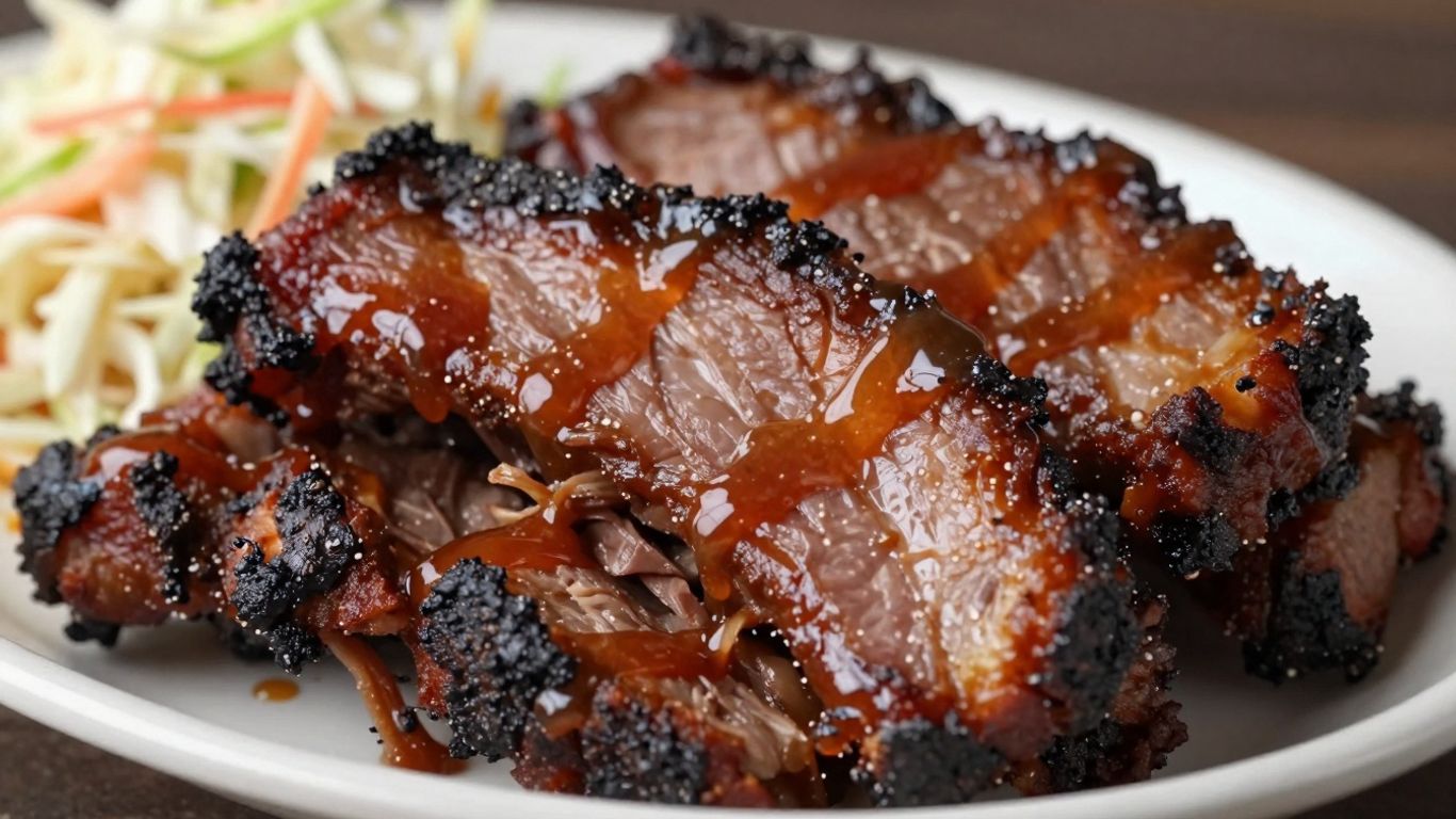 Pulled pork barbecue with vinegar sauce and coleslaw.