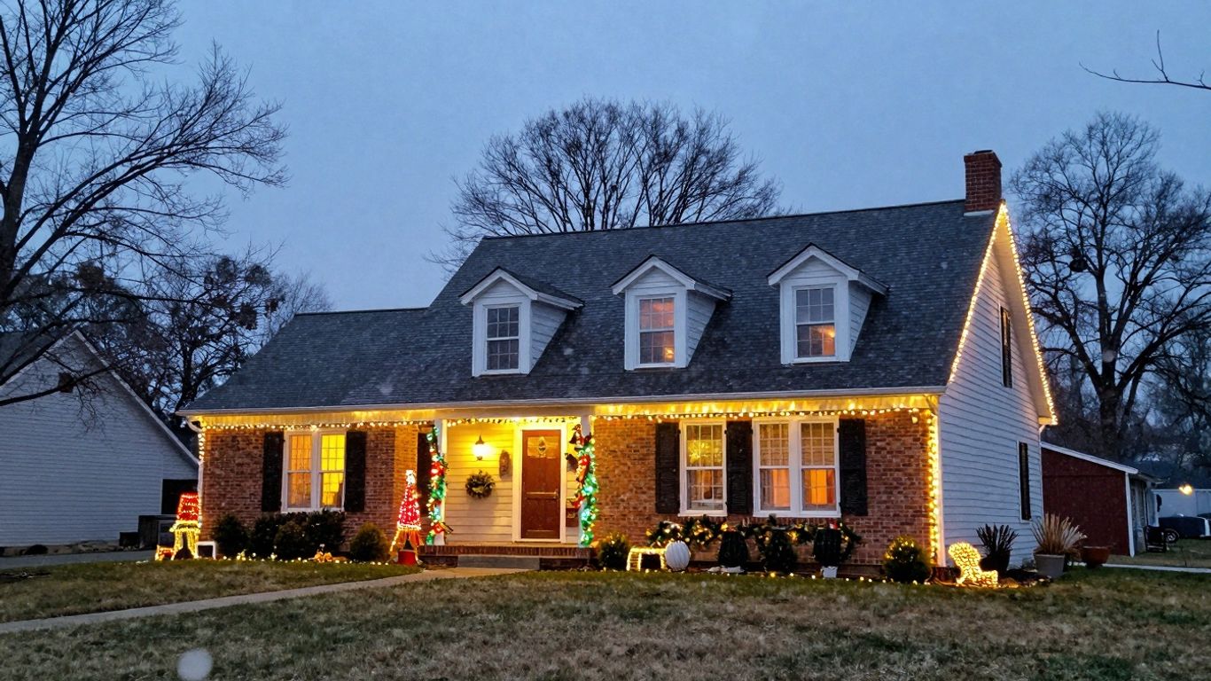O'Fallon MO Christmas lights on a house