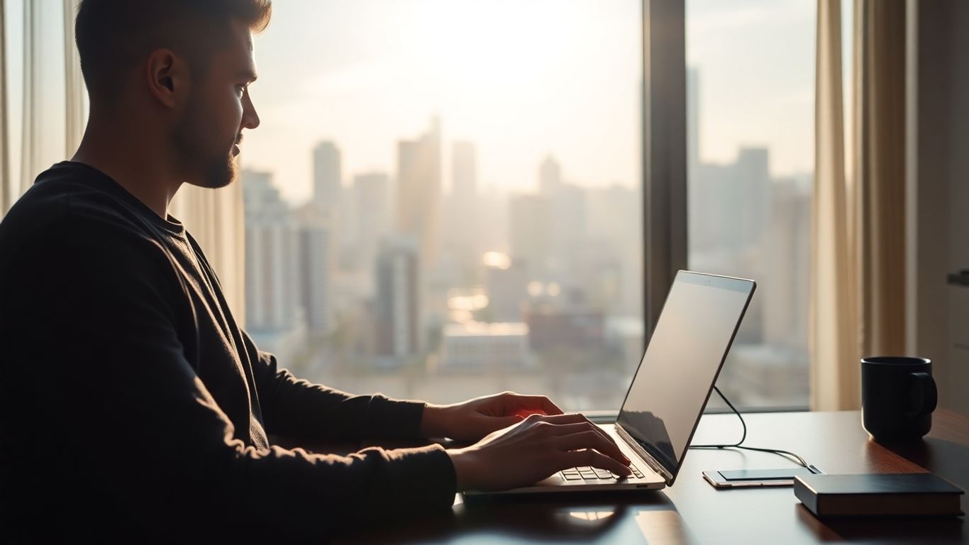 Person working remotely in Australia