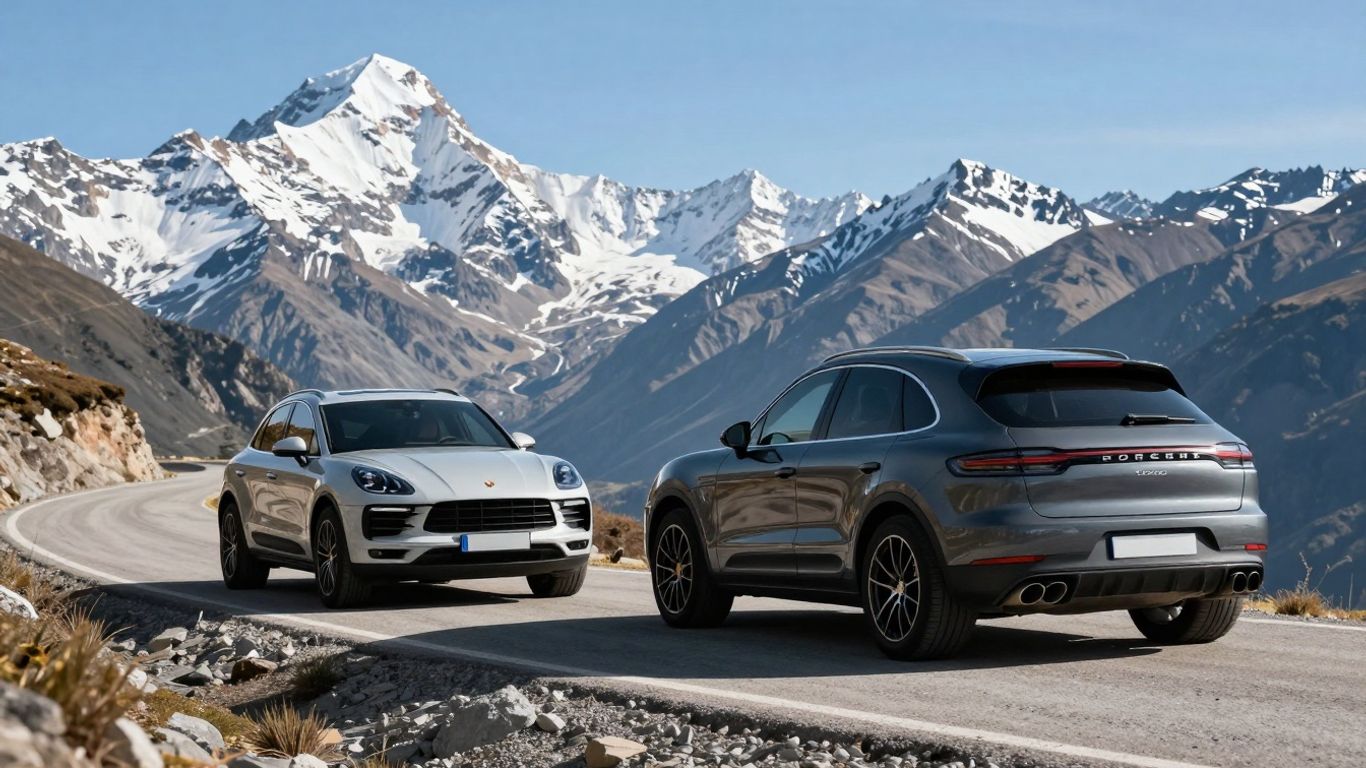 Porsche Macan and Cayenne on Route 318