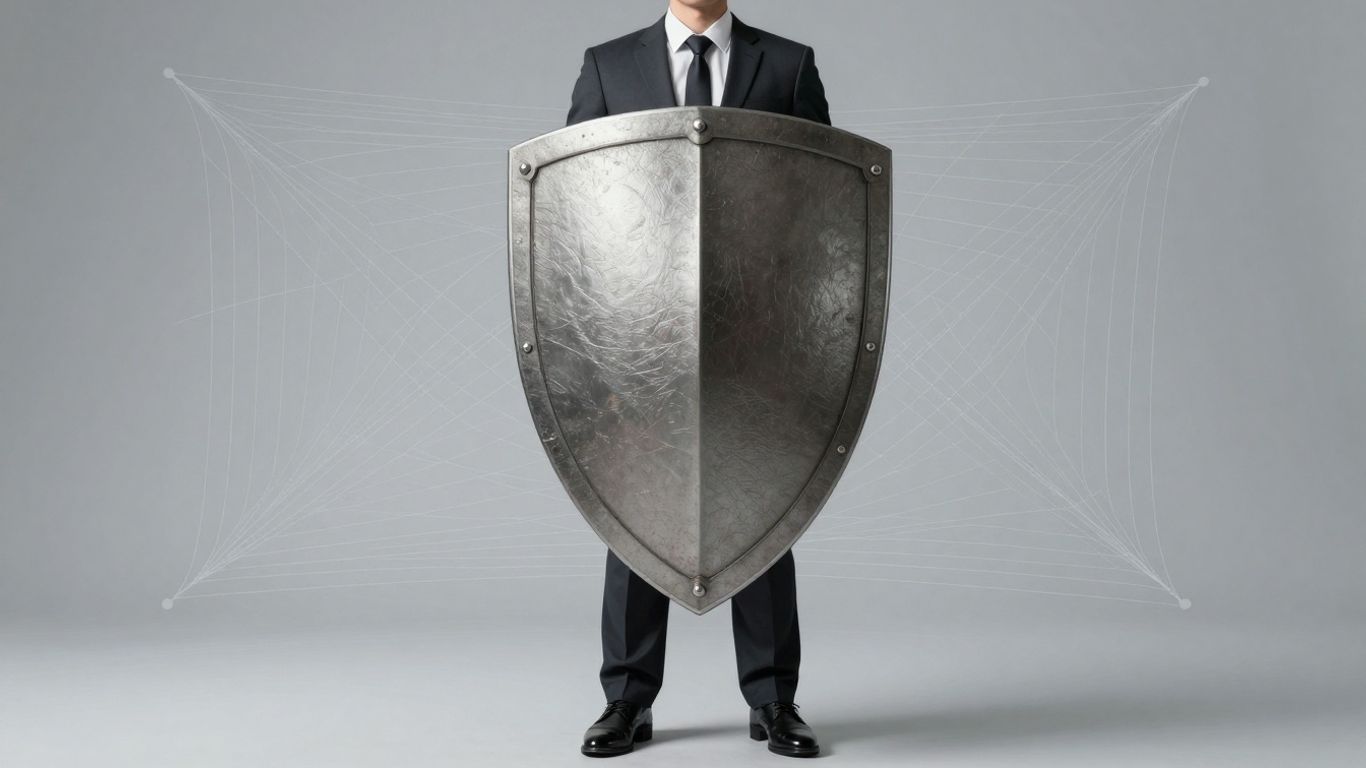 Shield protecting against potential risks.