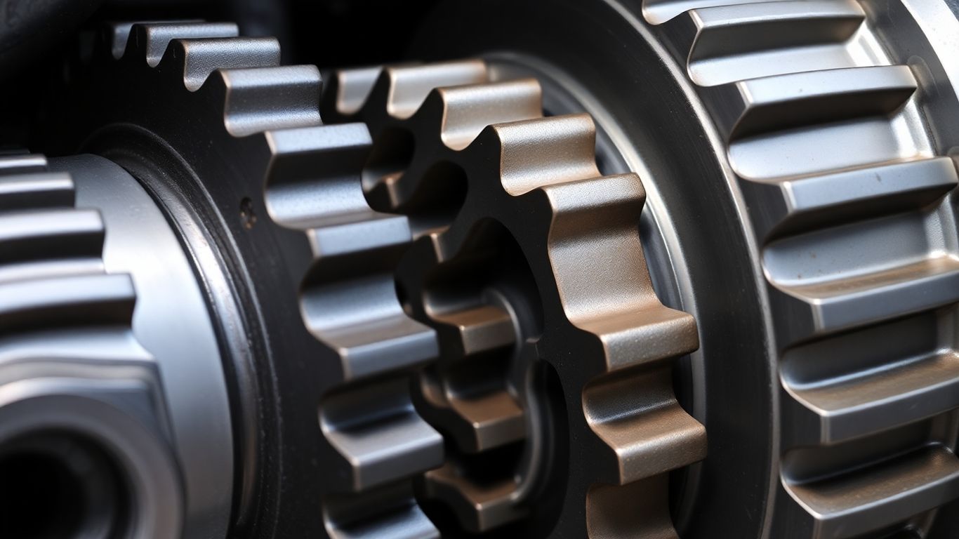 Close-up of car transmission gears