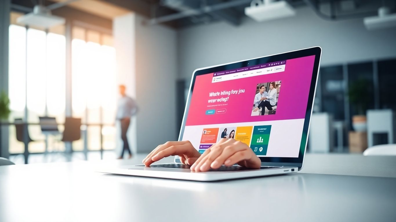 Hands using a laptop with a B2B eCommerce site.