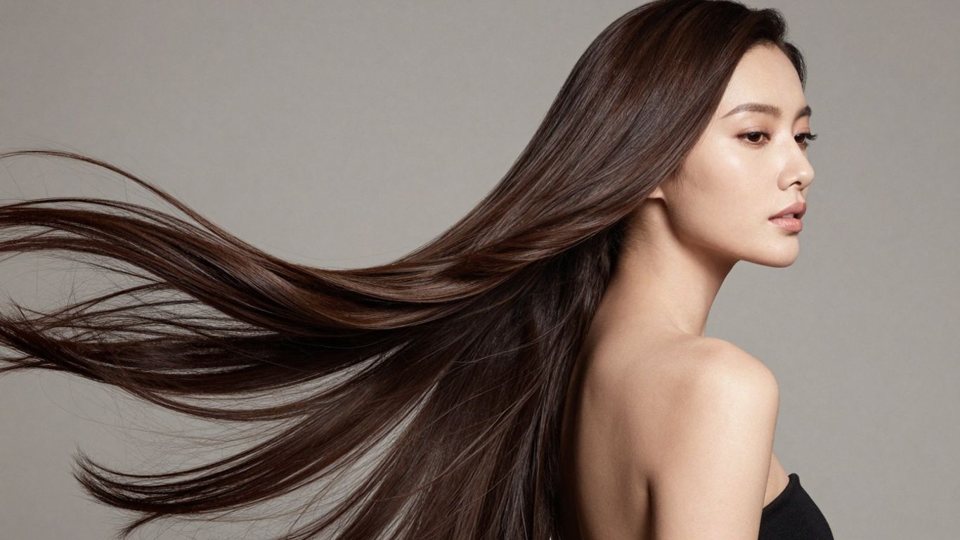 Elegant long hairstyle on a woman