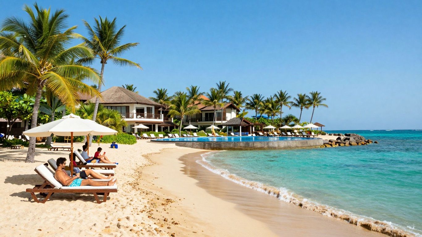 Mexico all-inclusive resort beach with turquoise water.