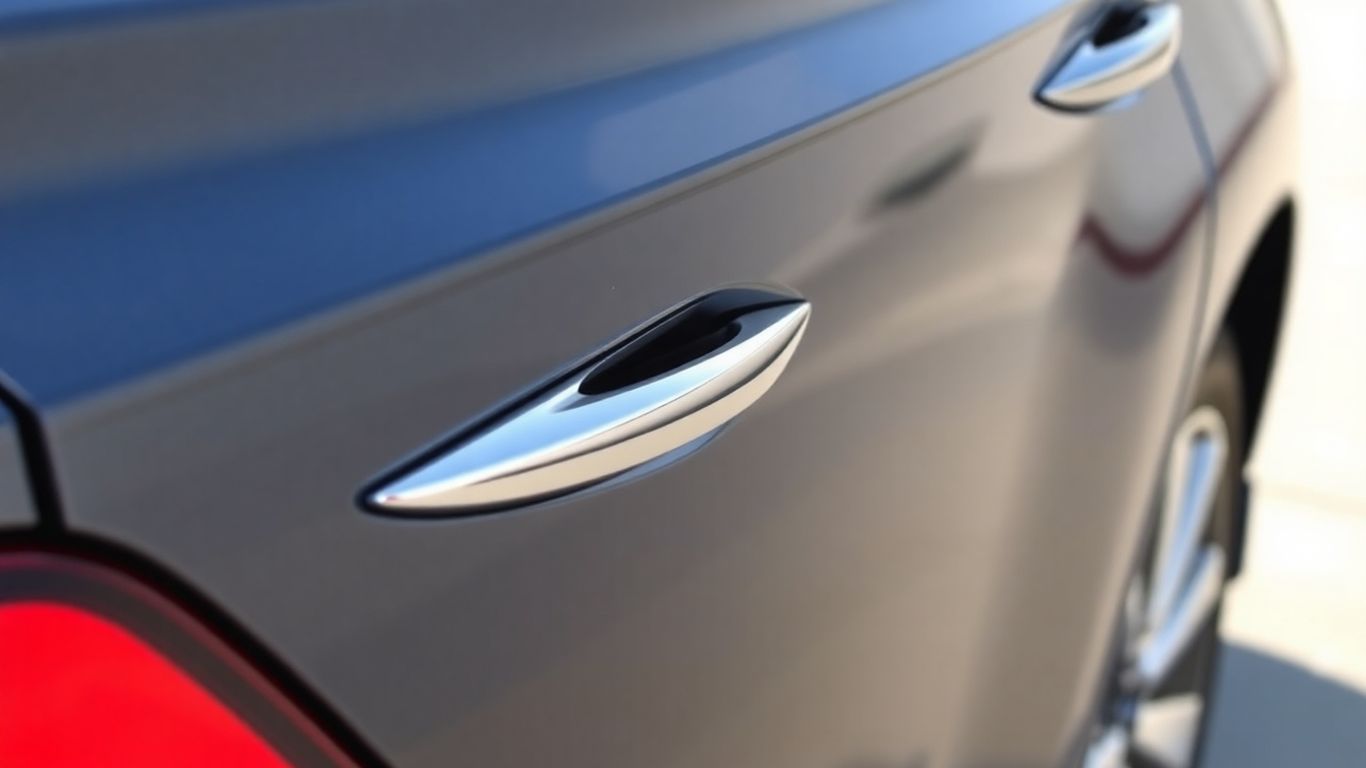 Subaru pillar post trim accessory on a car.