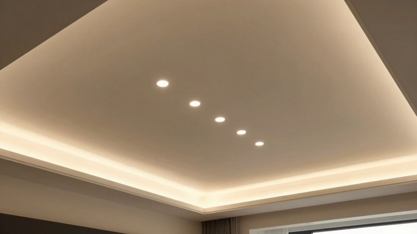 Recessed lighting in a low-ceiling living room.