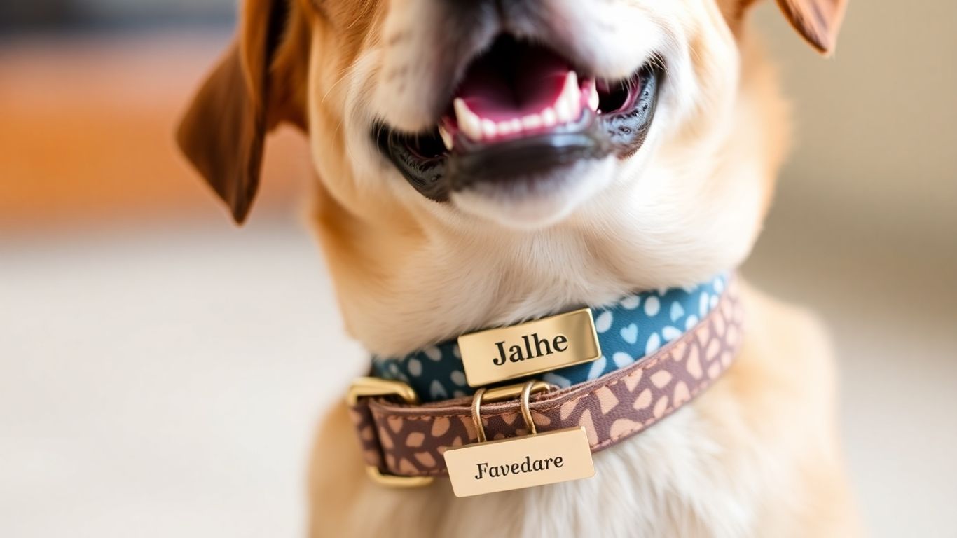 Dog wearing a personalized Mark and Graham collar