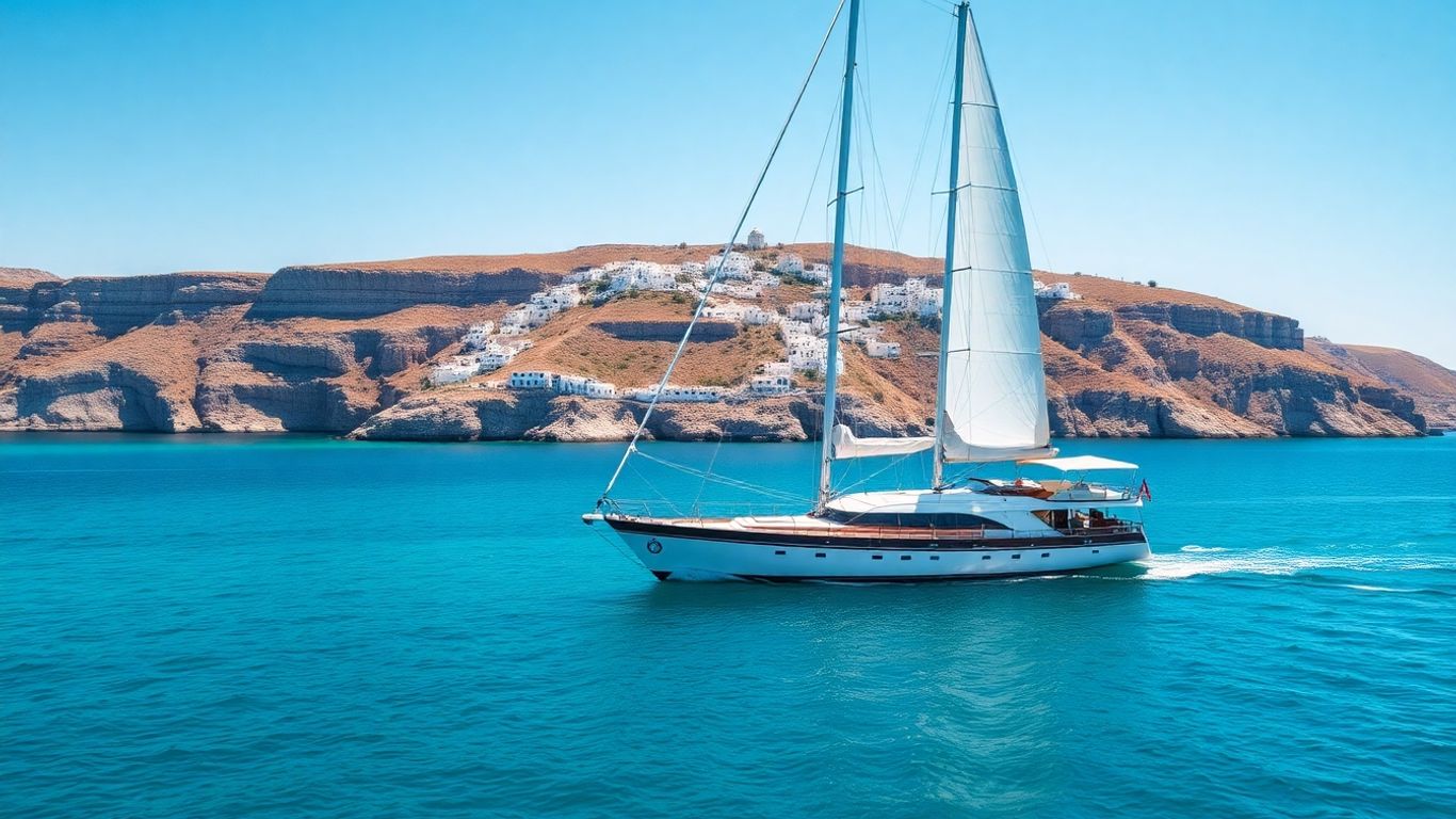 Sailing yacht in Greek Islands