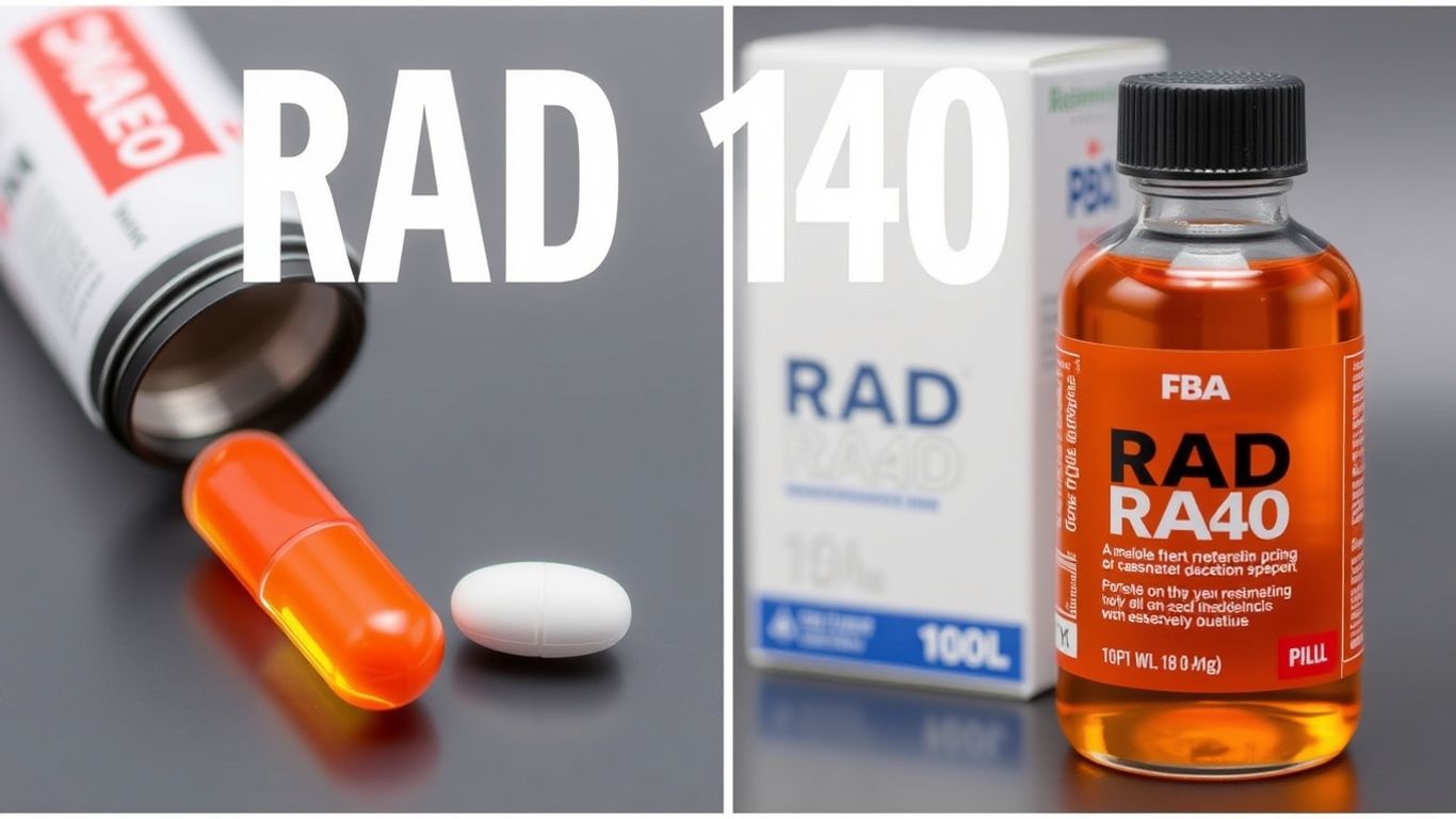 RAD 140 pills and liquid side-by-side comparison.