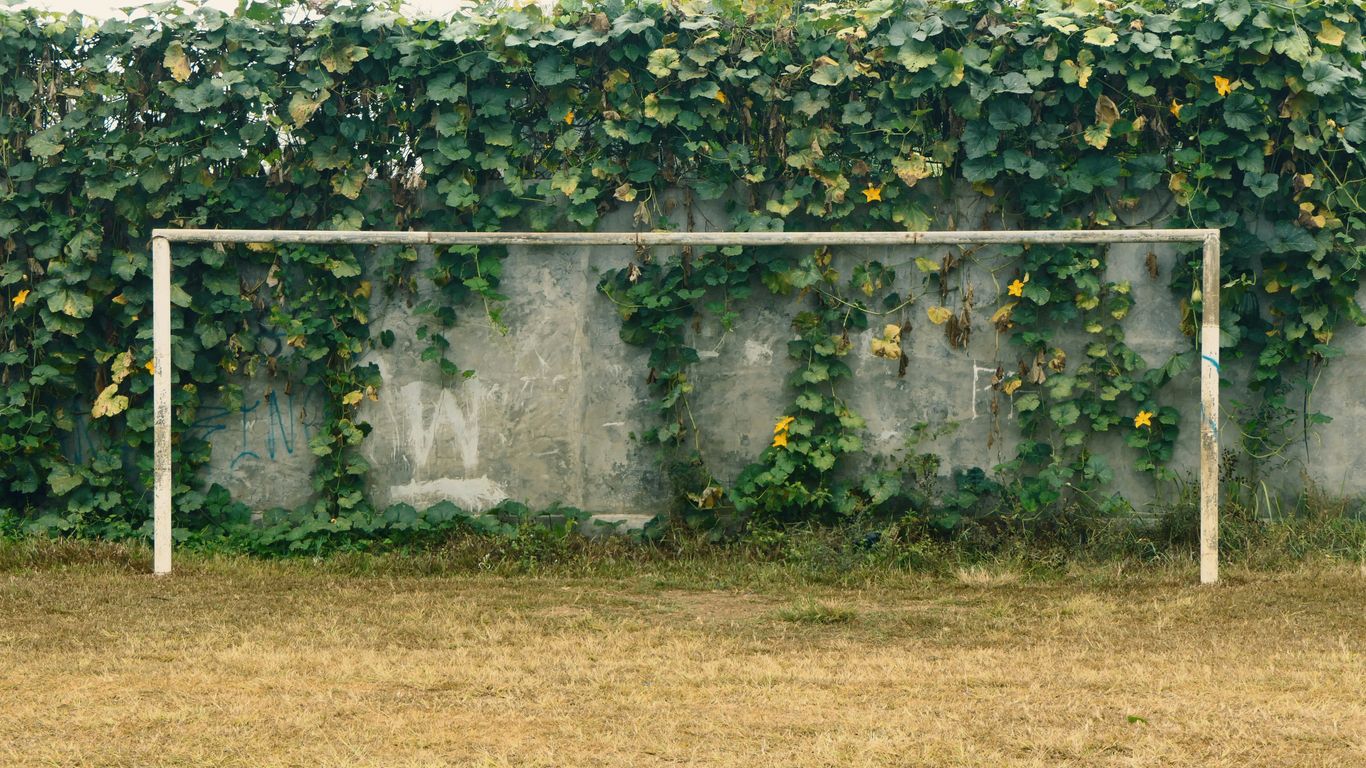 white metal soccer goal net