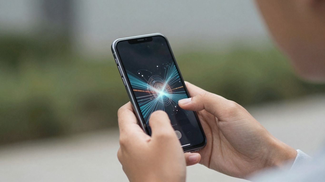 Person using smartphone for blockchain support