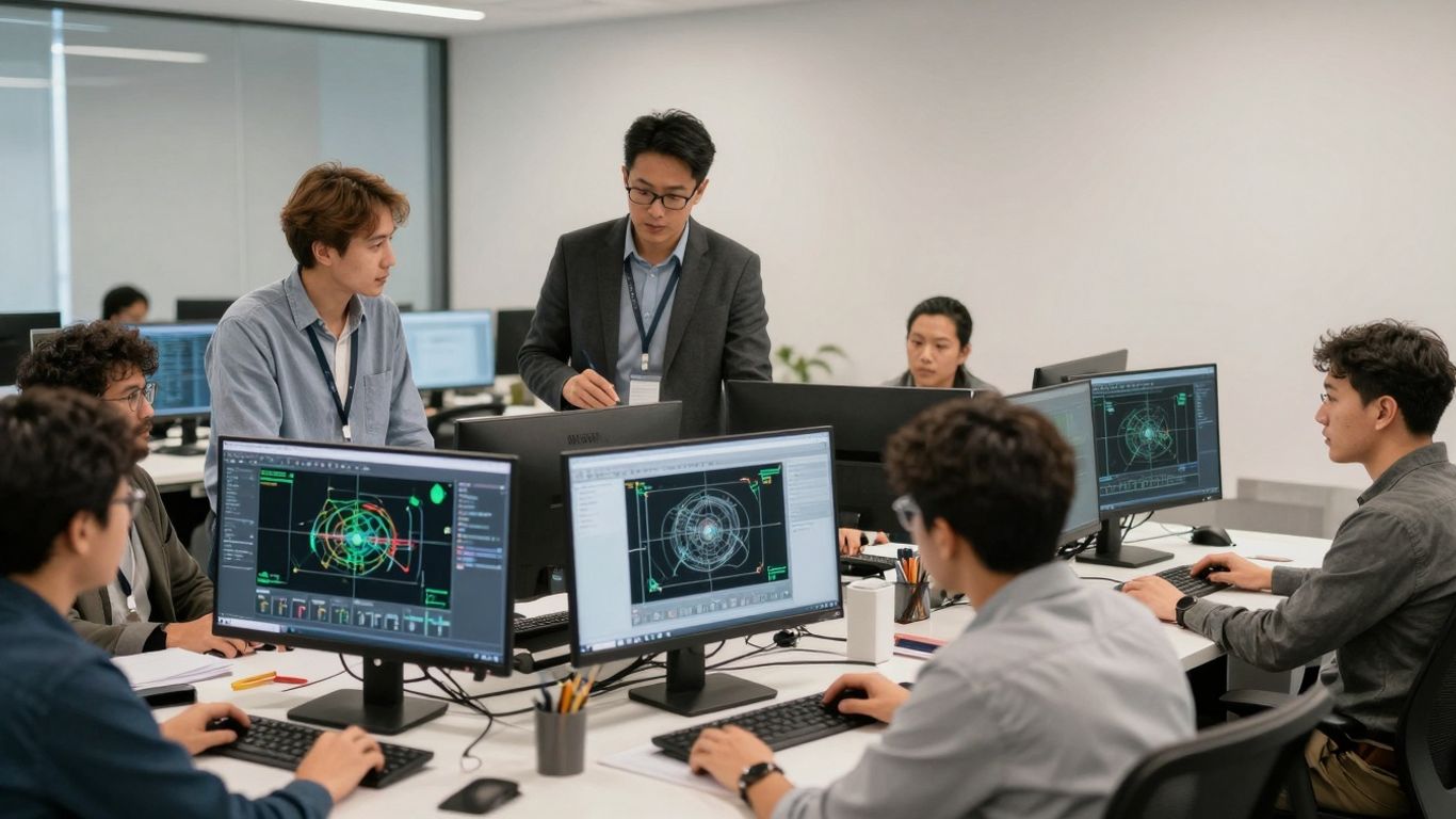 Certified SolidWorks partners collaborating in an office.