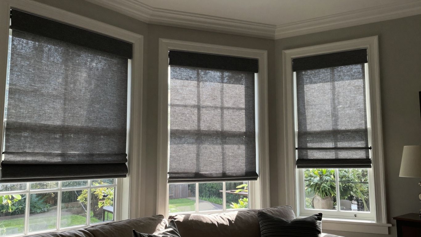 Professionally installed window shades in a Kinnelon home.