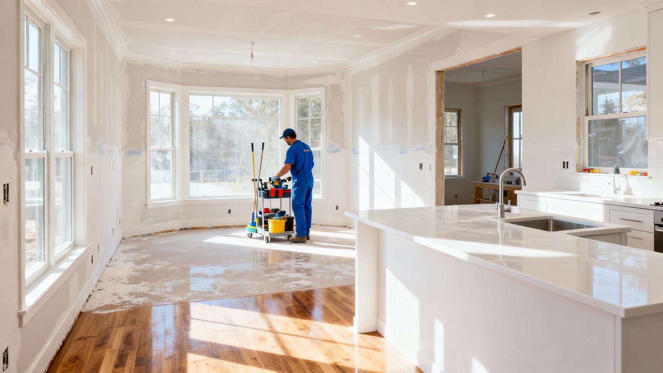 Newly built home interior after professional cleaning.