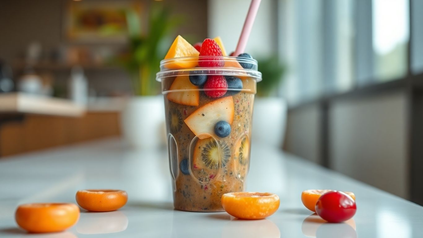 Healthy breakfast smoothie and egg bites for busy mornings.