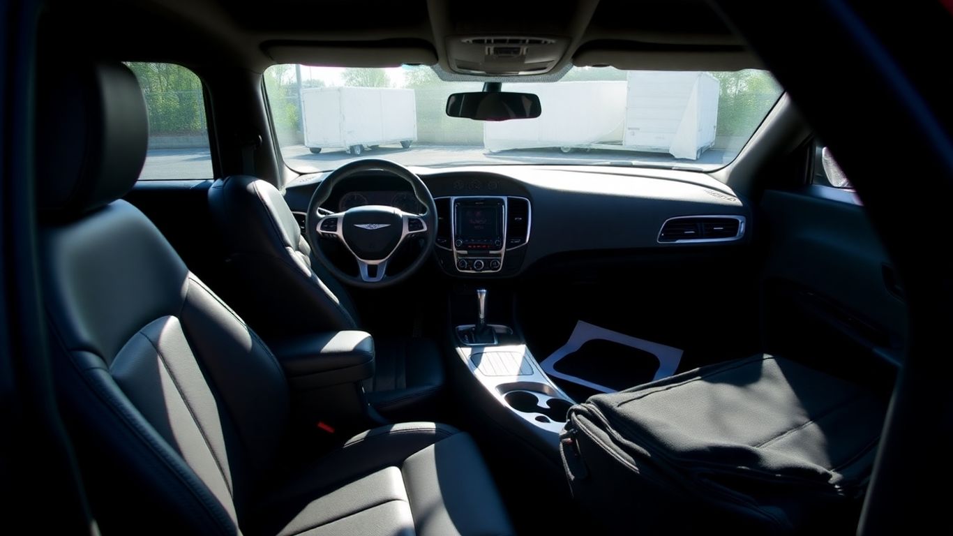 Chrysler car interior with accessories