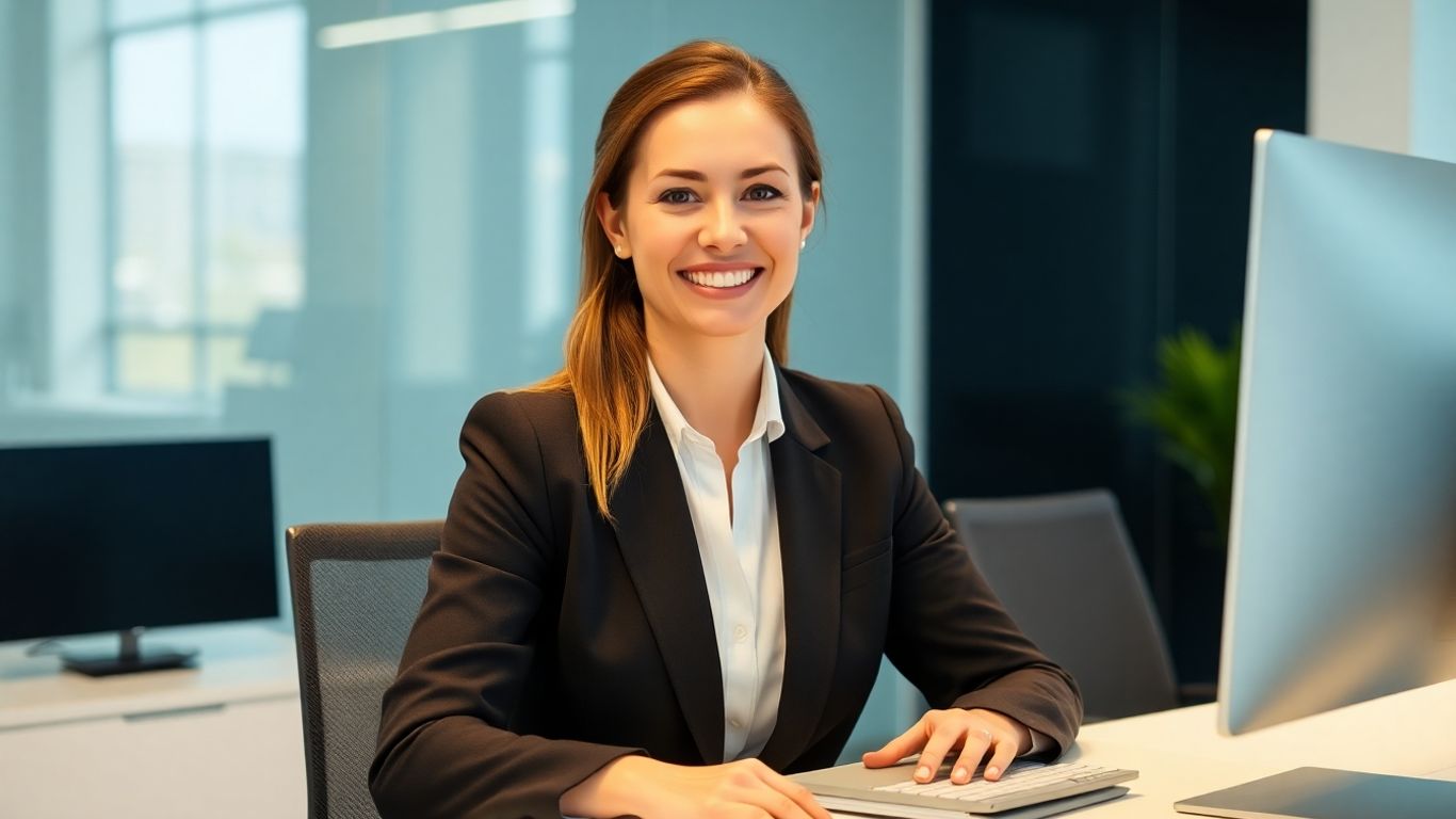 Virtual receptionist assisting clients in a modern clinic.