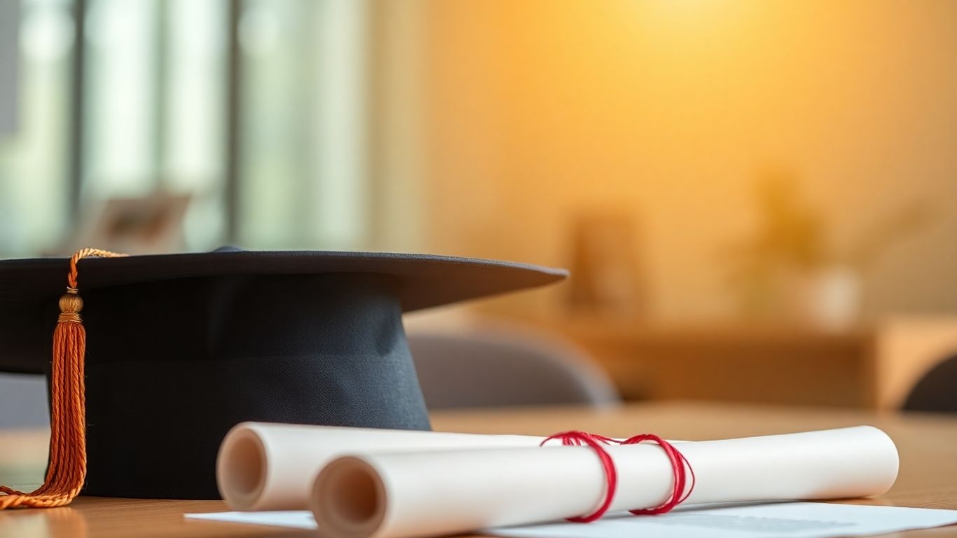 Diploma de contabilidade e capelo de formatura