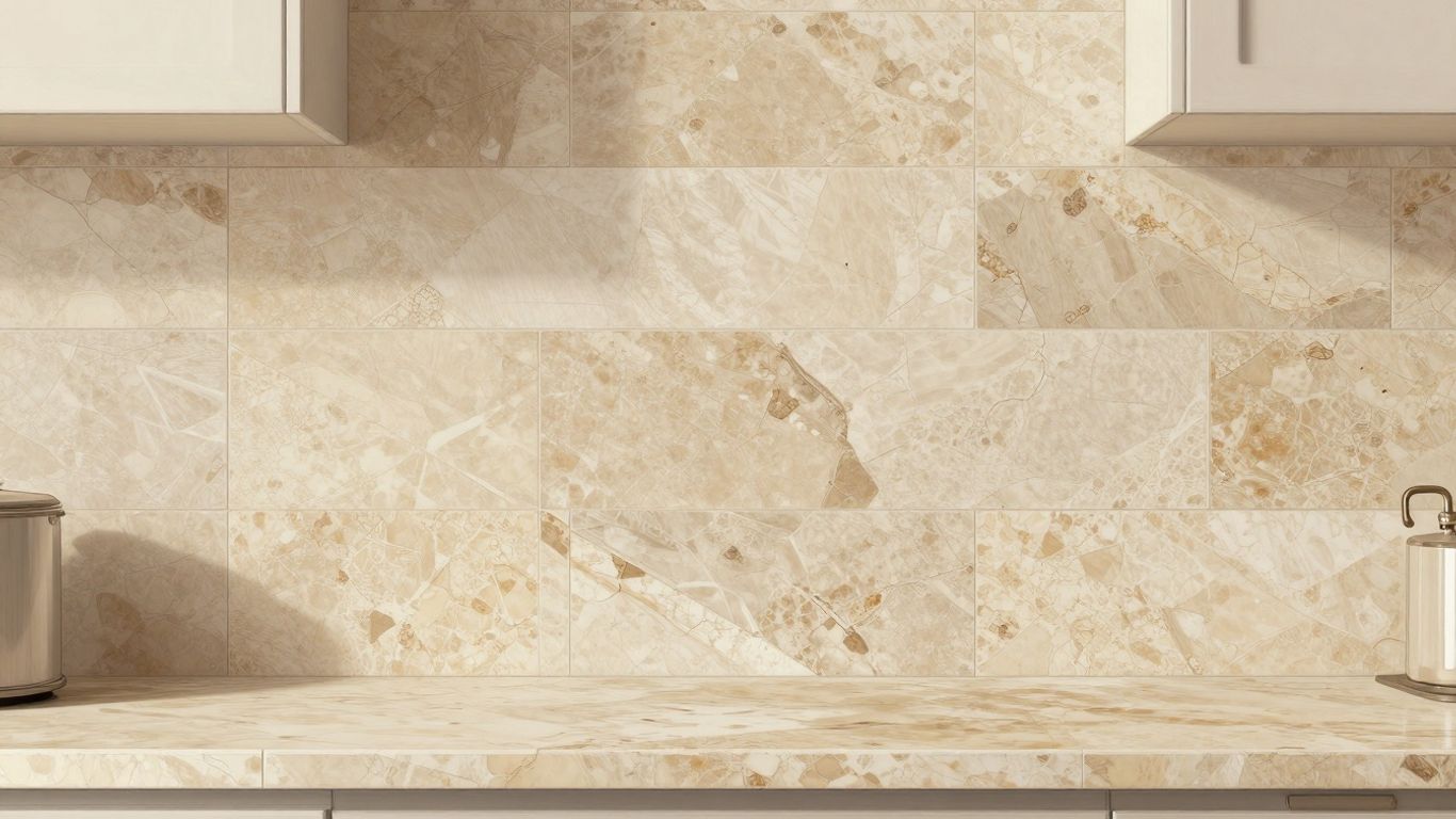 Ilustración de boceto de salpicadero de cocina de travertino