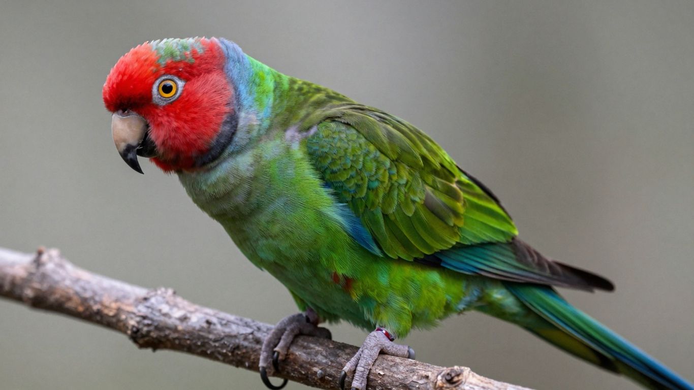 Plum headed parakeet perched on a branch.