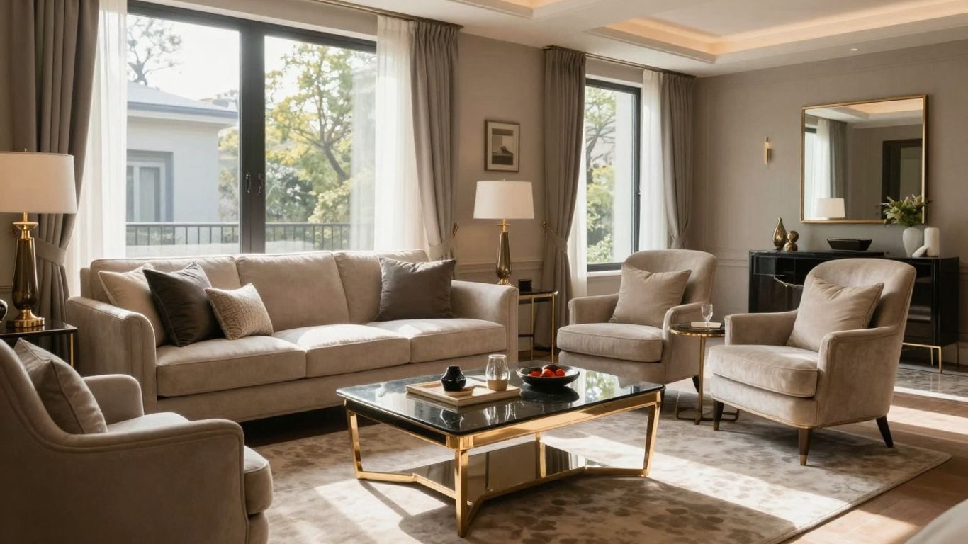 Luxurious Airbnb interior with high-quality furniture.