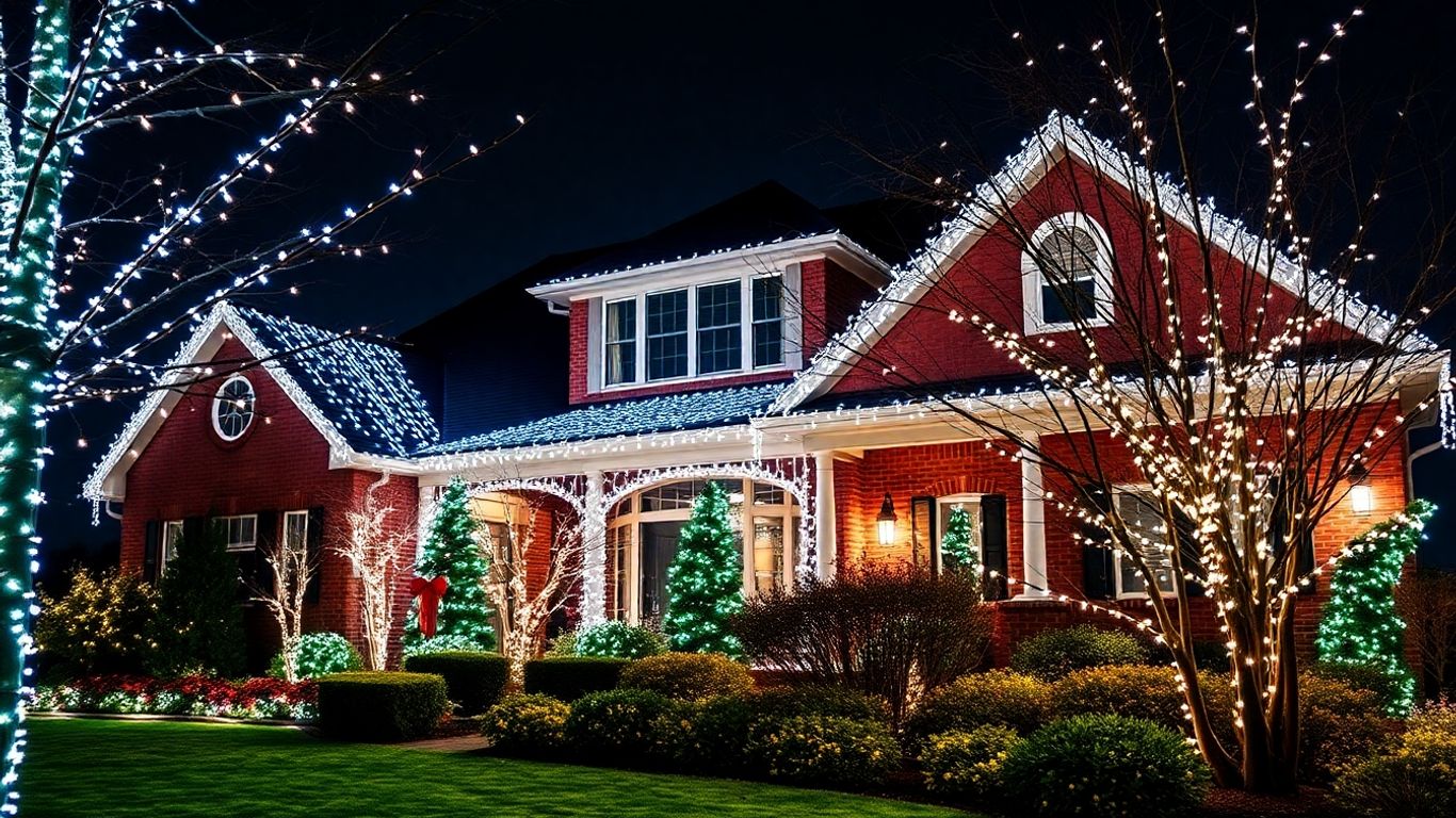 Dardenne Prairie home with professional commercial Christmas lights.