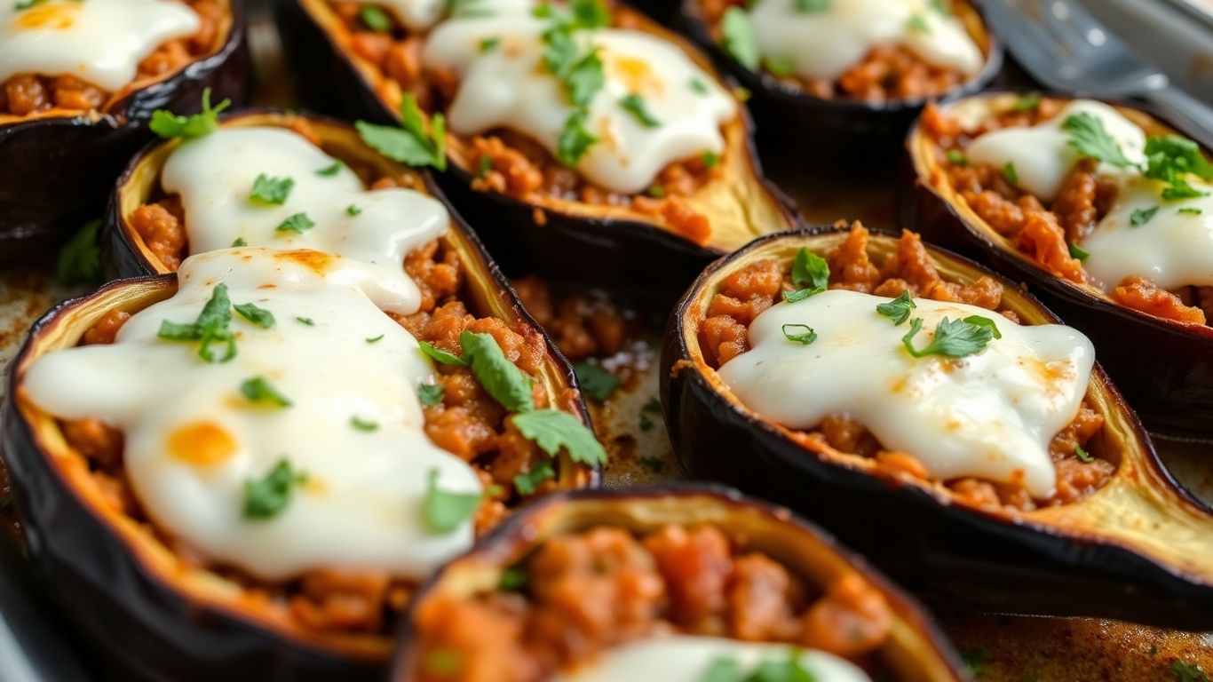 Papoutsakia (Greek Stuffed Eggplant)