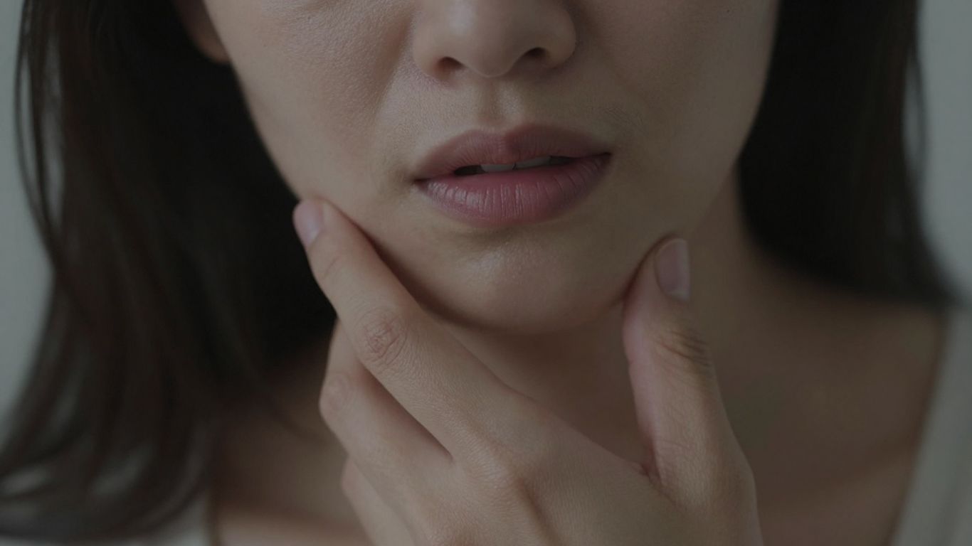 Pessoa com desconforto na pele devido à candidíase.