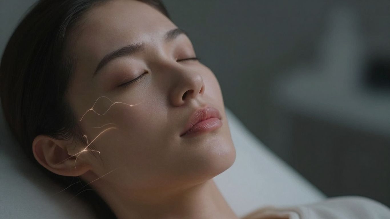 Person experiencing Vibe PEMF therapy with a calming glow.