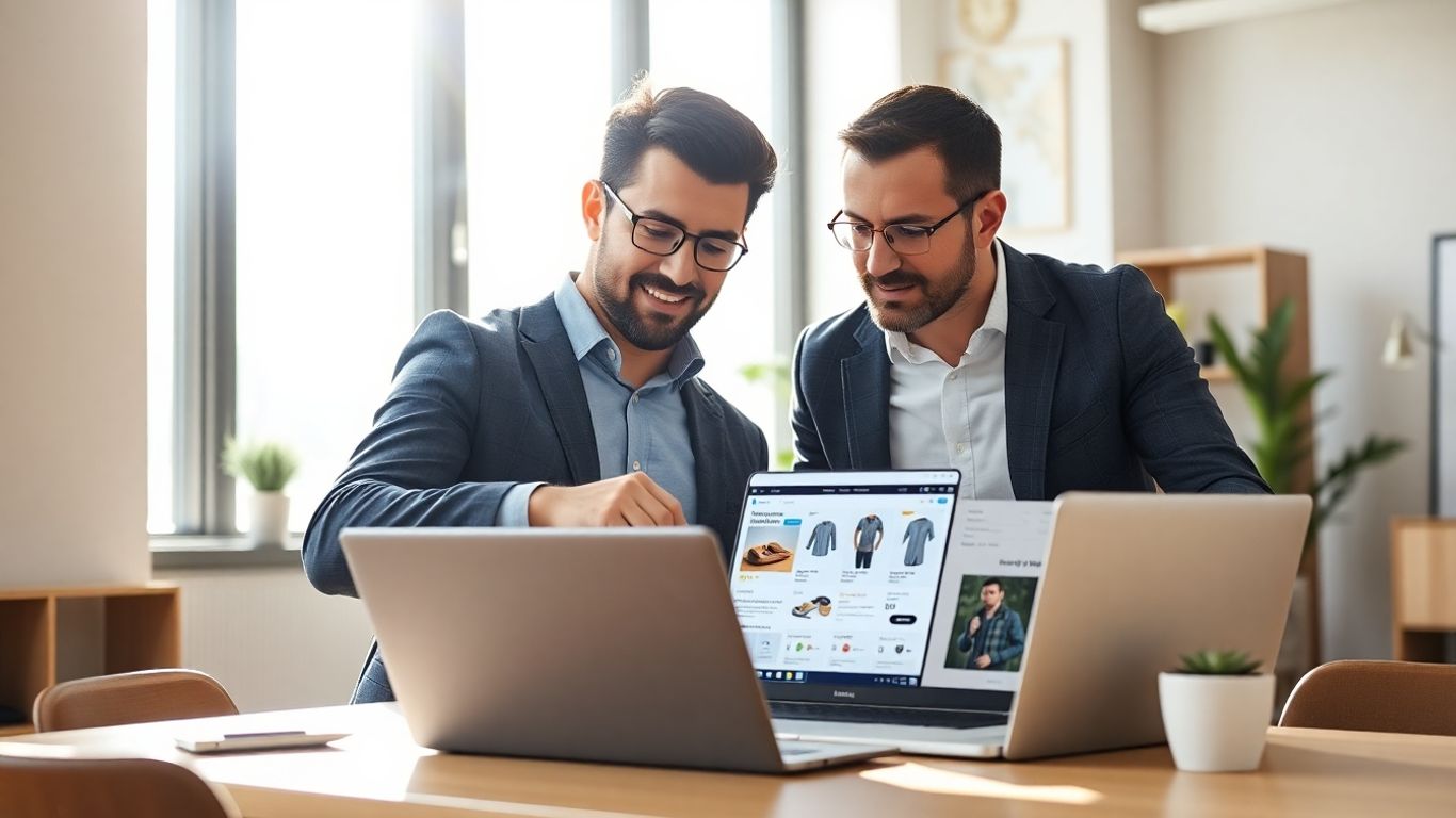 Mentor guiding entrepreneur on e-commerce success