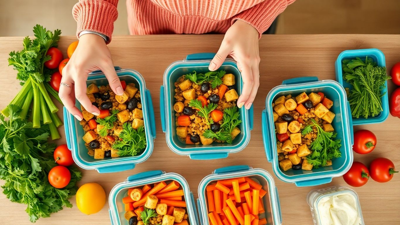 Homemade food being packed for delivery.