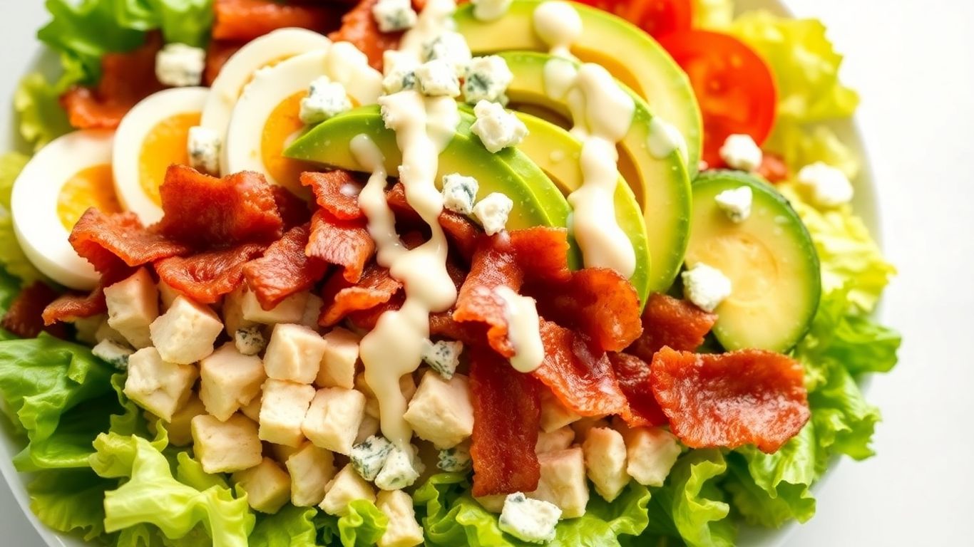 Delicious Cobb salad with fresh ingredients.