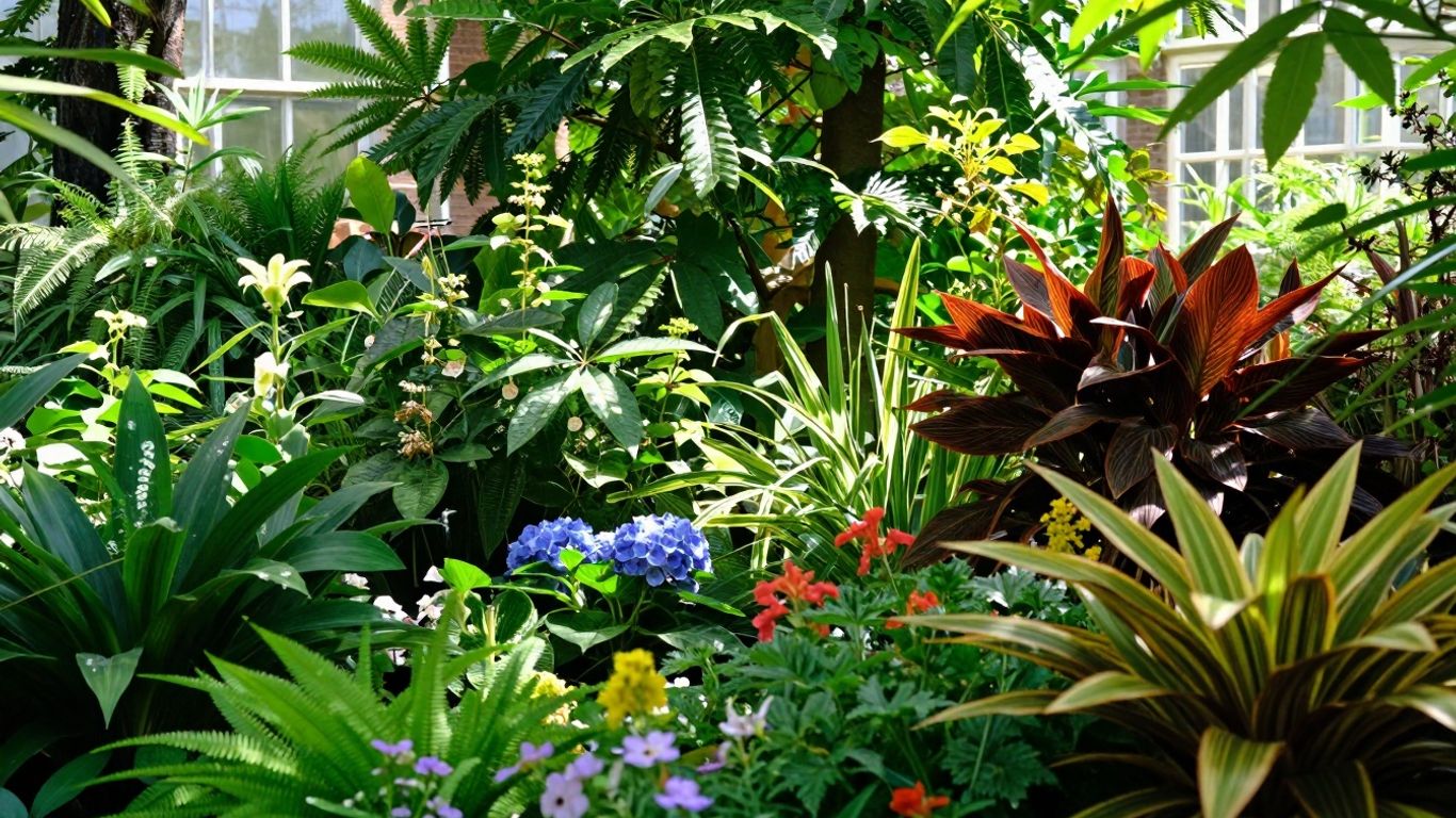 Groene oase met bloemen en planten in Hortus Botanicus Delft.