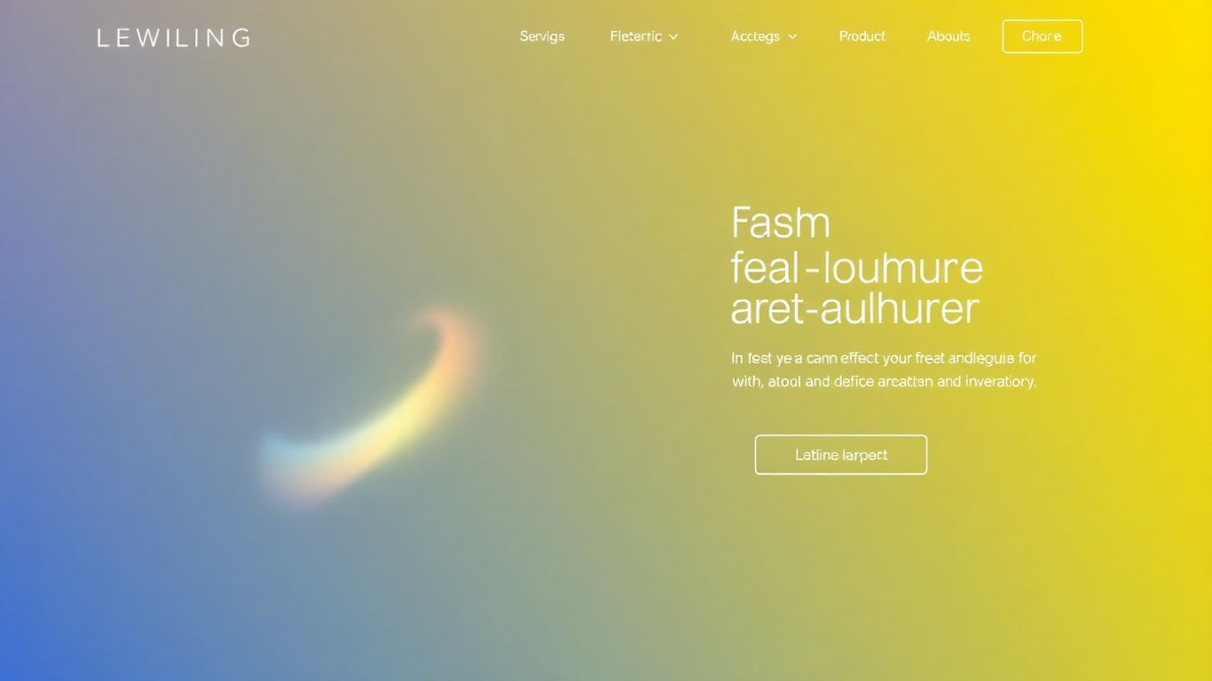 Modern website design with vibrant colors and elegant typography.