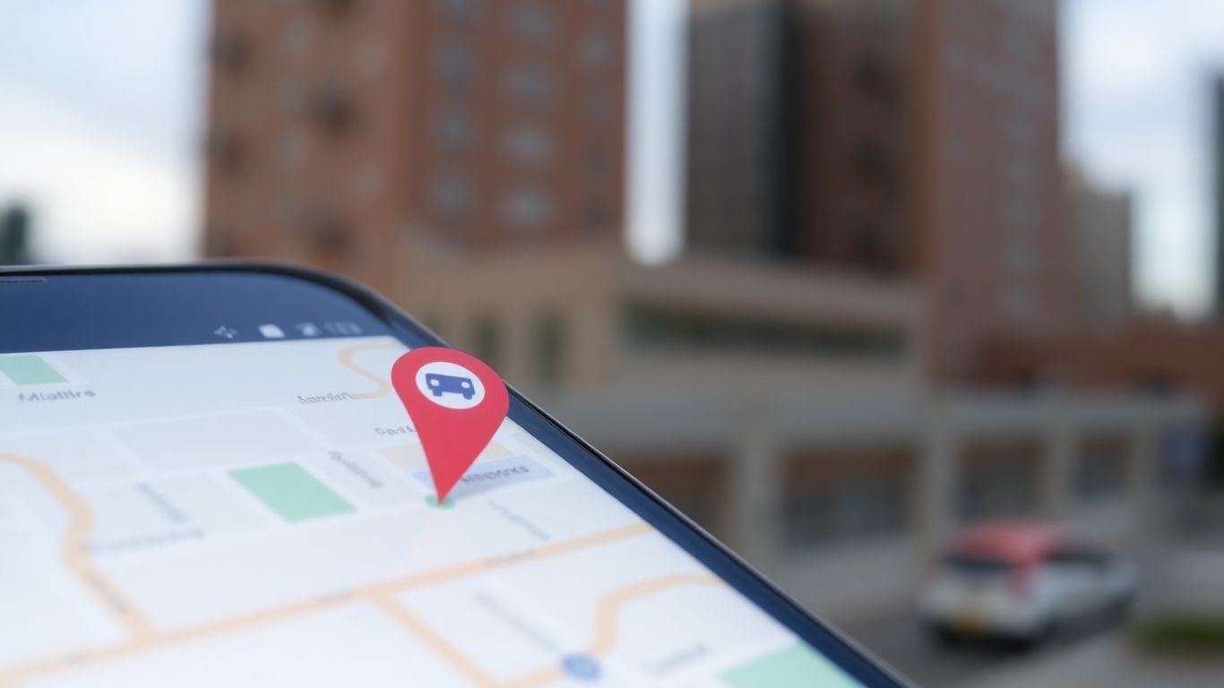 Google Maps view of a business location on a phone.