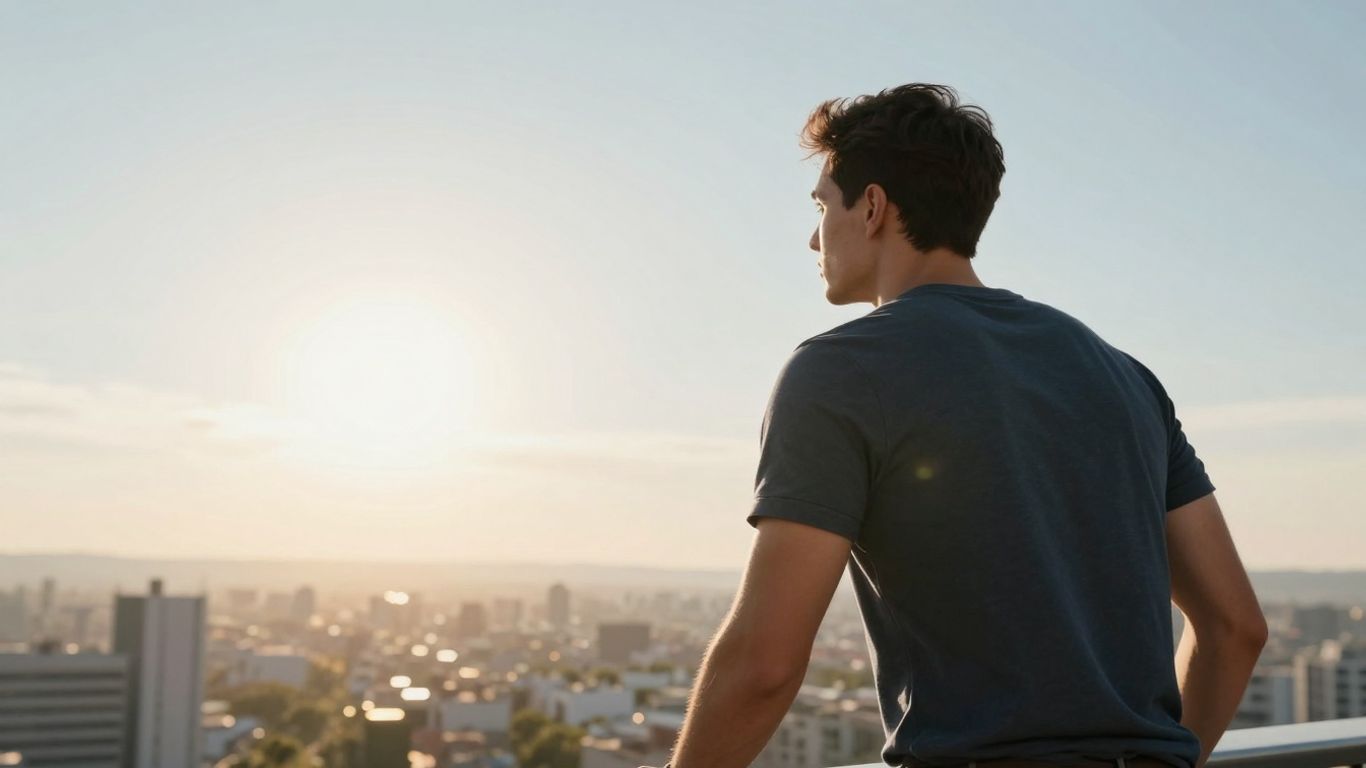 Forex trader looking towards a bright future.