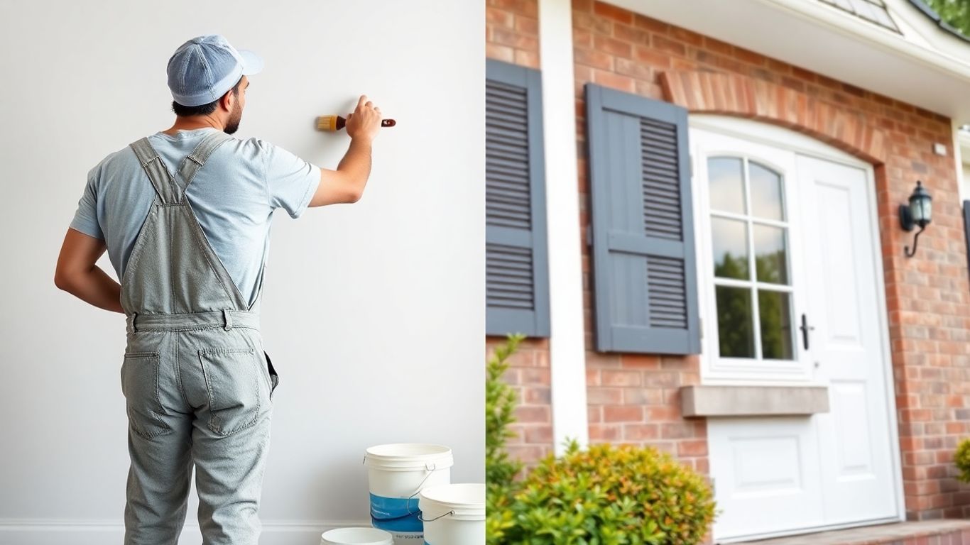 Professional painter working on interior and exterior surfaces.