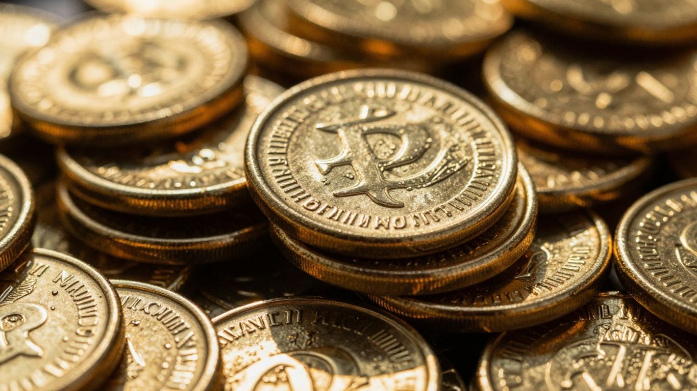 Pile of shiny gold rounds