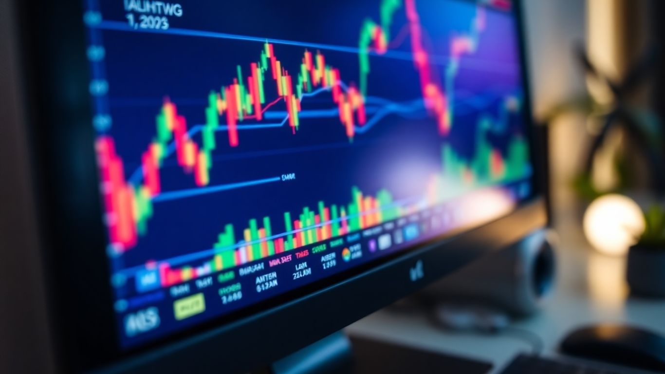 MT4 trade manager interface on a monitor.