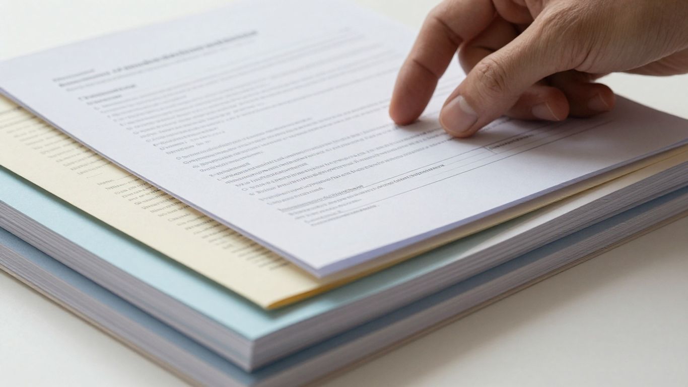 Multiple insurance policy documents stacked together.