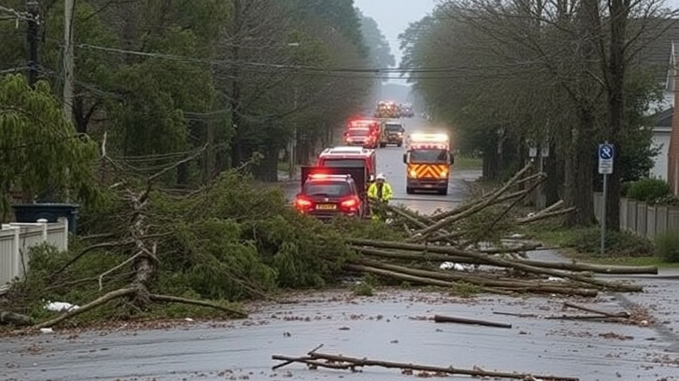 Secours intervenant après la tempête Benjamin