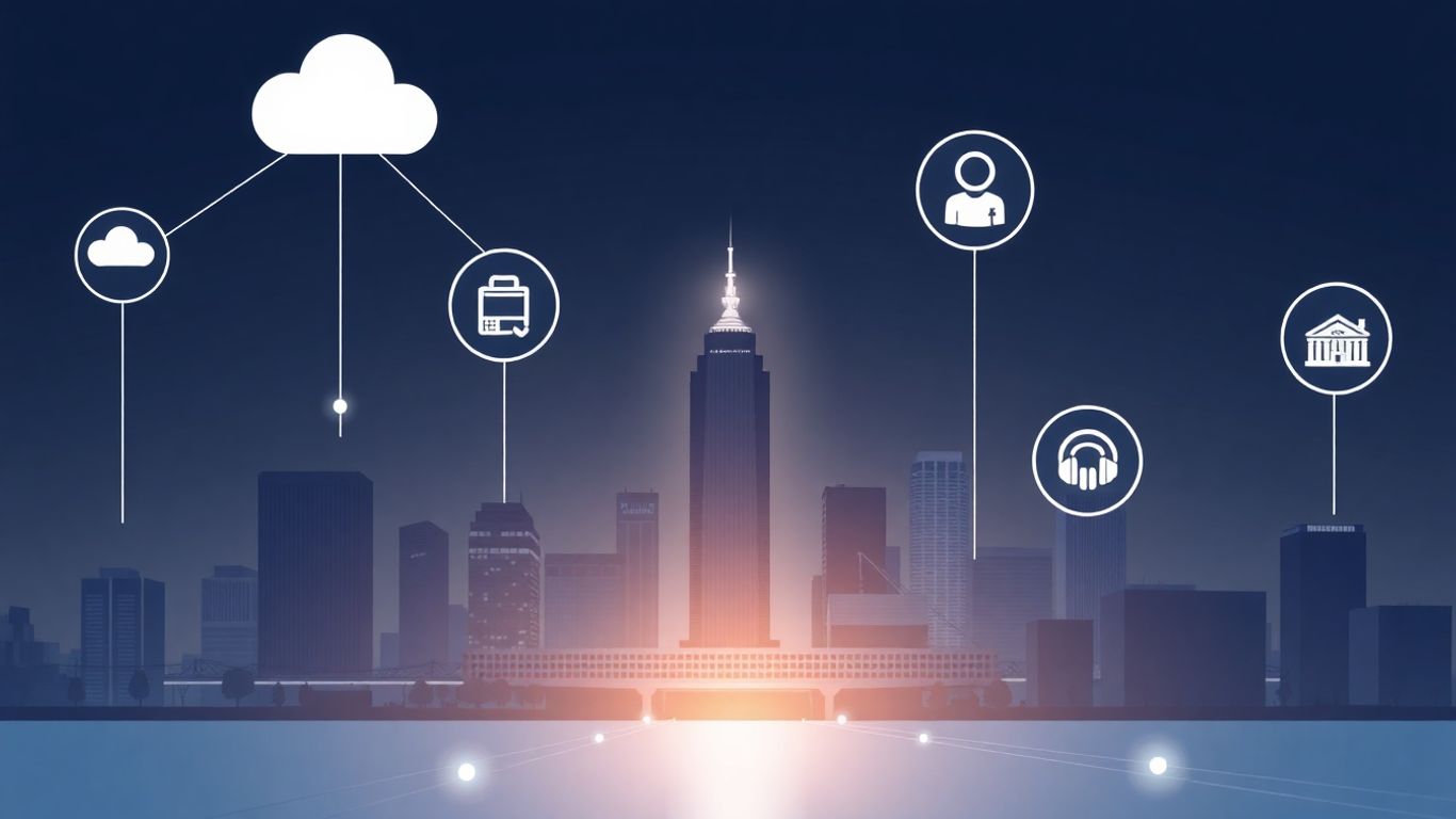 Fort Worth IT support infographic with business icons.