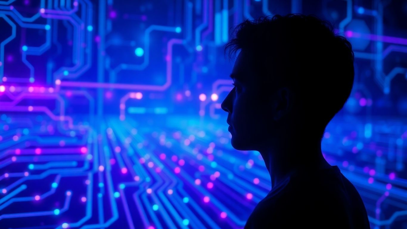 AI marketing course infographic with futuristic visuals.